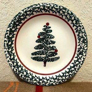 Furio Home CHISTMAS TREE Spongeware 10 1/2" Dinner Plates